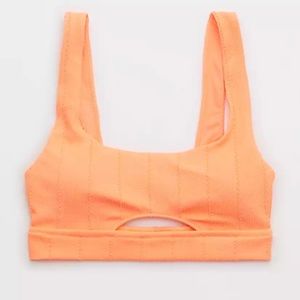 Aerie Crinkle Cut Out Scoop Bikini Top